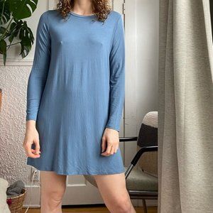 Eileen Fisher blue long sleeve tee shirt dress